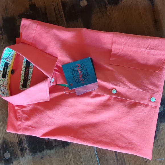 Fabulous I-Party Men’s Button Down Giza Cotton Shirt by G3. Contrast Trim. XL. - Picture 4 of 15